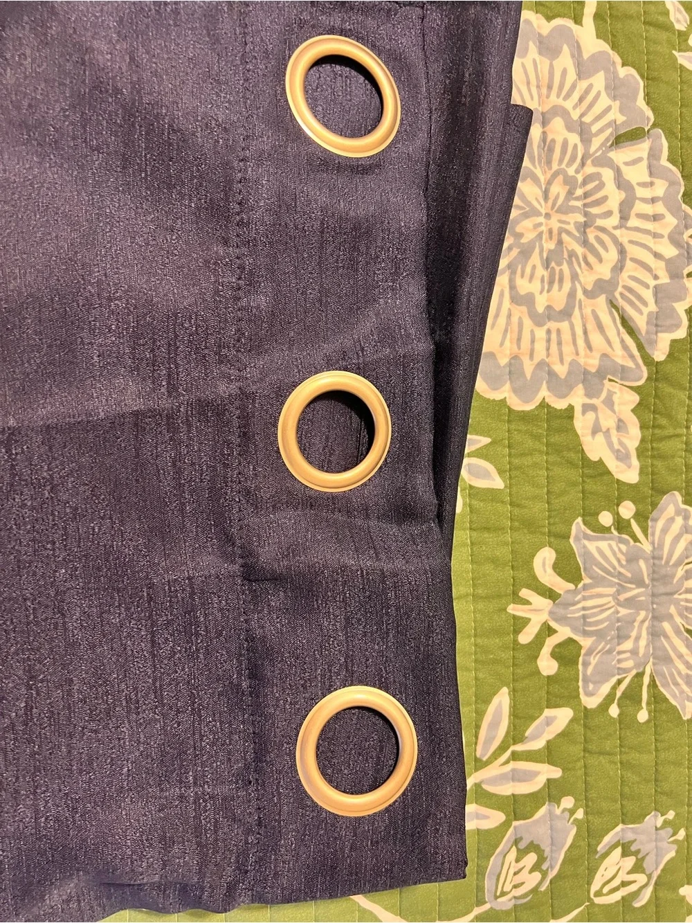FOUR Navy Panel Curtains with Rings